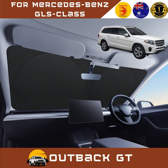 Front Windscreen Sun Shade for Mercedes-Benz GLS-Class 2012 - 2019 (X166) - Standard 150 x 85 cm - Black