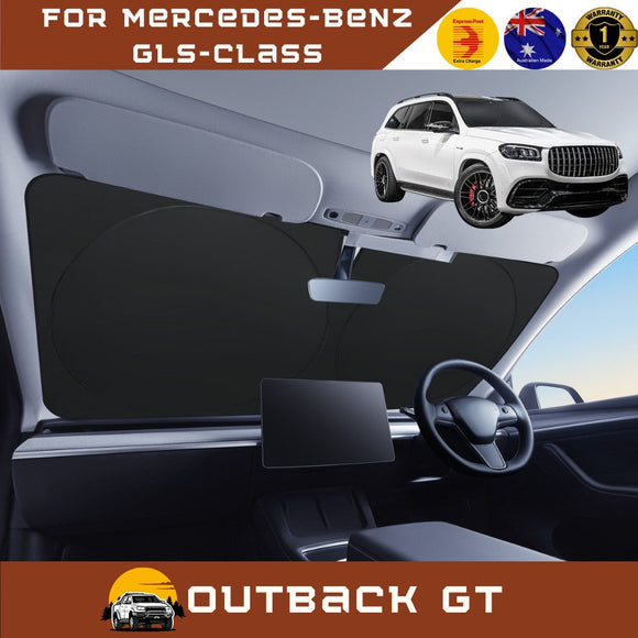 Front Windscreen Sun Shade for Mercedes-Benz GLS-Class 2020 - Current (X167) - Standard 150 x 85 cm - Black