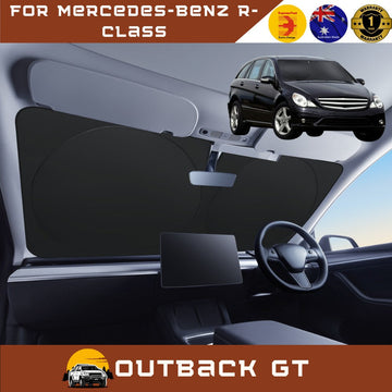 Front Windscreen Sun Shade for Mercedes-Benz R-Class 2006 - 2015 (W251) - Standard 150 x 85 cm - Black