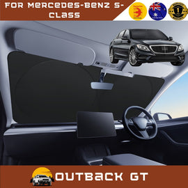 Front Windscreen Sun Shade for Mercedes-Benz S-class 2014 - 2000 Cabriolet - Standard 150 x 85 cm - Black
