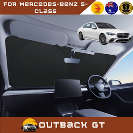Front Windscreen Sun Shade for Mercedes-Benz S-class 2021 - Current Sedan Long - Standard 150 x 85 cm - Black