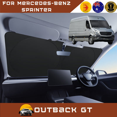 Front Windscreen Sun Shade for Mercedes-Benz Sprinter 2006 - 2018 (906, NCV3) - XL 160 x 100 cm - Black