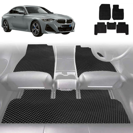 6D Diamond Car Floor Mats for BMW 2 Series 2022 - Current Coupe (G42) - Custom-Fit Carpet Liner
