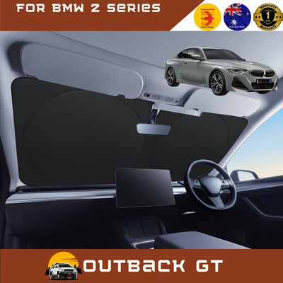 Front Windscreen Sun Shade for BMW 2 Series 2022 - Current Coupe (G42) - Standard 150 x 85 cm - Black