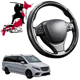 Black Samurai Segmented Steering Wheel Cover for Mercedes-Benz V-Class 2014 - Current (3rd Gen, W447)
