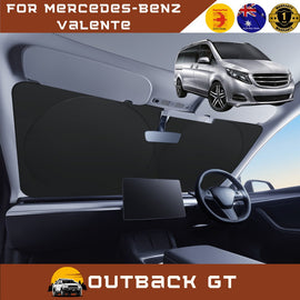 Front Windscreen Sun Shade for Mercedes-Benz Valente 2014 - Current (W447) - XL 160 x 100 cm - Black