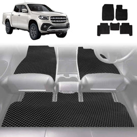 6D Diamond Car Floor Mats for Mercedes-Benz X-Class 2017 - 2021 Ute - Custom-Fit Carpet Liner