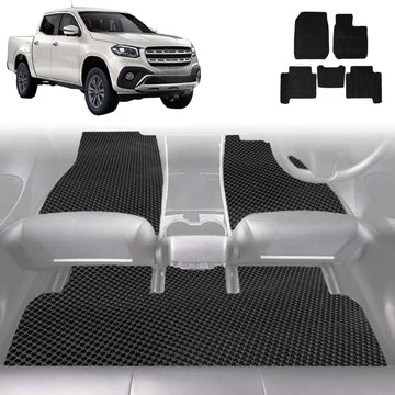 6D Diamond Car Floor Mats for Mercedes-Benz X-Class 2017 - 2021 Ute - Custom-Fit Carpet Liner