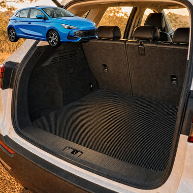 6D Diamond Car Boot Cargo Mat for MG 3 2011 - 2024 - Heavy Duty Carpet Liner - All-Weather Resistance - Easy to use - Odorless Material - Black & Grey