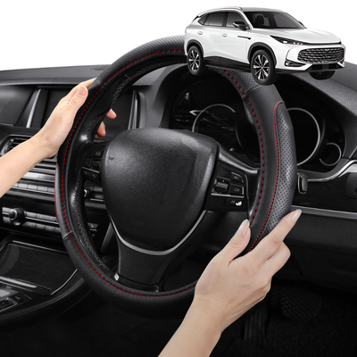 Steering Wheel Cover Pro Extra Layer for MG HS 2018-2024 (SAS23) - Breathable & Anti-Slip - D-Shape 38 cm