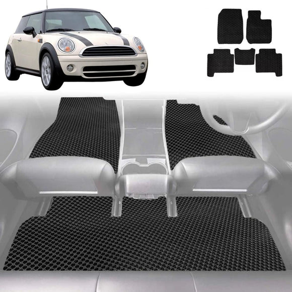 6D Diamond Car Floor Mats for MINI Cooper 3-Door Hatch 2006 - 2013 (R56) - Custom-Fit Carpet Liner