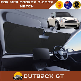 Front Windscreen Sun Shade for MINI Cooper 3-Door Hatch 2006 - 2013 (R56) - Standard 150 x 85 cm - Black