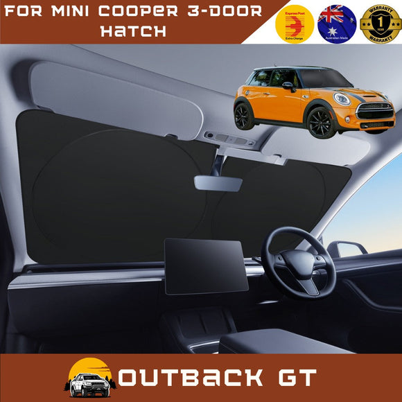 Front Windscreen Sun Shade for MINI Cooper 3-Door Hatch 2014 - 2024 (F56) - Standard 150 x 85 cm - Black