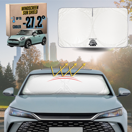 Front Windscreen Sun Shade for MINI Cooper 3-Door Hatch 2024 - Current (J01 - all electric / F66) - Standard 150 x 85 cm