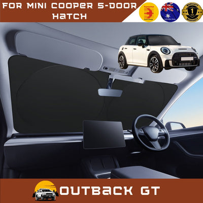Front Windscreen Sun Shade for MINI Cooper 5-Door Hatch 2014 - 2024 (F55) - Standard 150 x 85 cm - Black