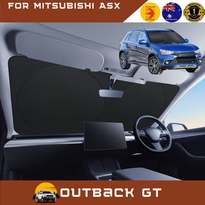 Front Windscreen Sun Shade for Mitsubishi ASX 2010 - Current (GA) - Standard 150 x 85 cm - Black