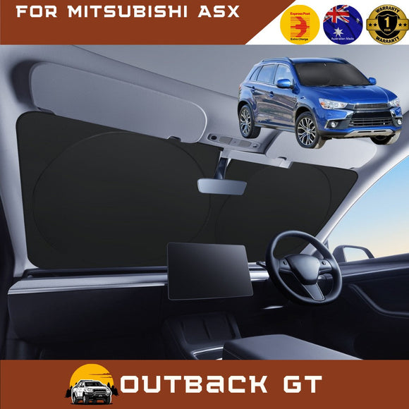 Front Windscreen Sun Shade for Mitsubishi ASX 2010 - Current (GA) - Standard 150 x 85 cm - Black
