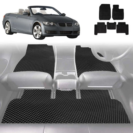 6D Diamond Car Floor Mats for BMW 3 Series 2005 - 2013 Coupe/Convertible (E92 E93) - Custom-Fit Carpet Liner