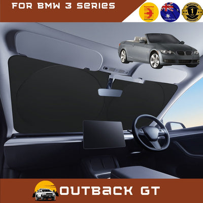 Front Windscreen Sun Shade for BMW 3 Series 2005 - 2013 Coupe/Convertible (E92 E93) - Standard 150 x 85 cm - Black