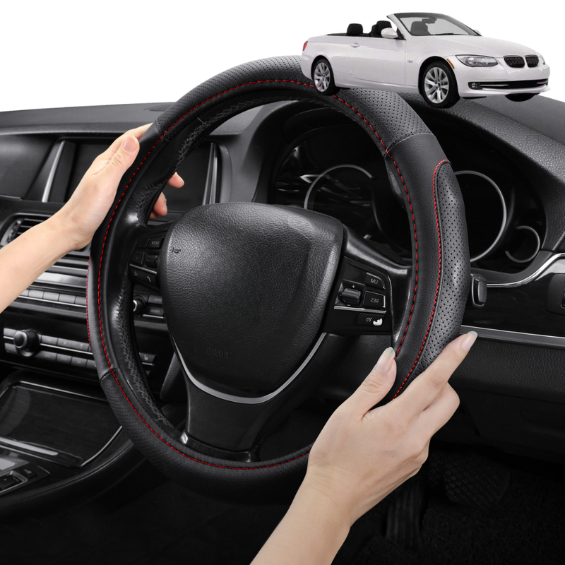Steering Wheel Cover Pro Extra Layer for BMW 3 Series 2005-2013 Coupe/Convertible (E92 E93) - Breathable & Anti-Slip - Circle 38 cm