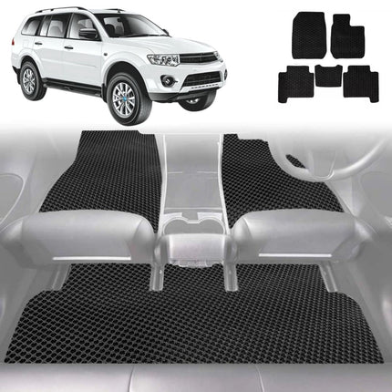6D Diamond Car Floor Mats for Mitsubishi Challenger 2008 - 2016 (PB/PC) - Custom-Fit Carpet Liner