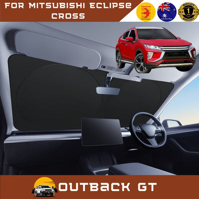 Front Windscreen Sun Shade for Mitsubishi Eclipse Cross 2017 - Current YA - Standard 150 x 85 cm - Black