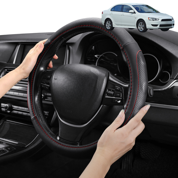 Steering Wheel Cover Pro Extra Layer for Mitsubishi Lancer 2007-2017 Auto (CJ) - Breathable & Anti-Slip - Circle 38 cm