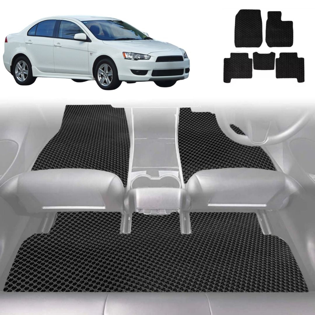 6D Diamond Car Floor Mats for Mitsubishi Lancer 2007 - 2017 Manual (CJ) - Custom-Fit Carpet Liner