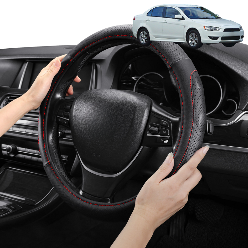 Steering Wheel Cover Pro Extra Layer for Mitsubishi Lancer 2007-2017 Manual (CJ) - Breathable & Anti-Slip - Circle 38 cm