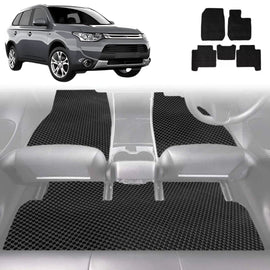 6D Diamond Car Floor Mats for Mitsubishi Outlander 2006 - 2012 (CW/ZG/ZH) - Custom-Fit Carpet Liner