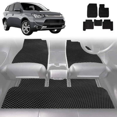 6D Diamond Car Floor Mats for Mitsubishi Outlander 2006 - 2012 (CW/ZG/ZH) - Custom-Fit Carpet Liner