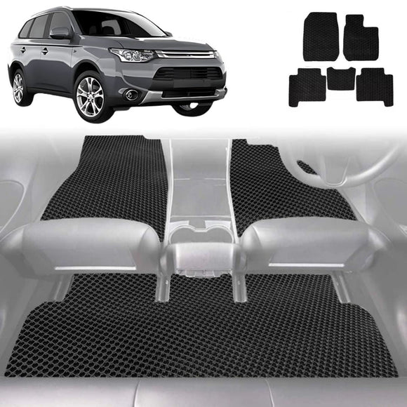 6D Diamond Car Floor Mats for Mitsubishi Outlander 2006 - 2012 (CW/ZG/ZH) - Custom-Fit Carpet Liner