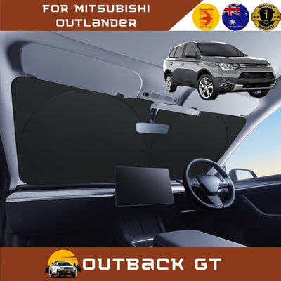 Front Windscreen Sun Shade for Mitsubishi Outlander 2006 - 2012 (CW/ZG/ZH) - Standard 150 x 85 cm - Black