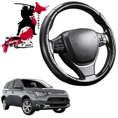 Black Samurai Segmented Steering Wheel Cover for Mitsubishi Outlander 2006 - 2012 (CW/ZG/ZH)