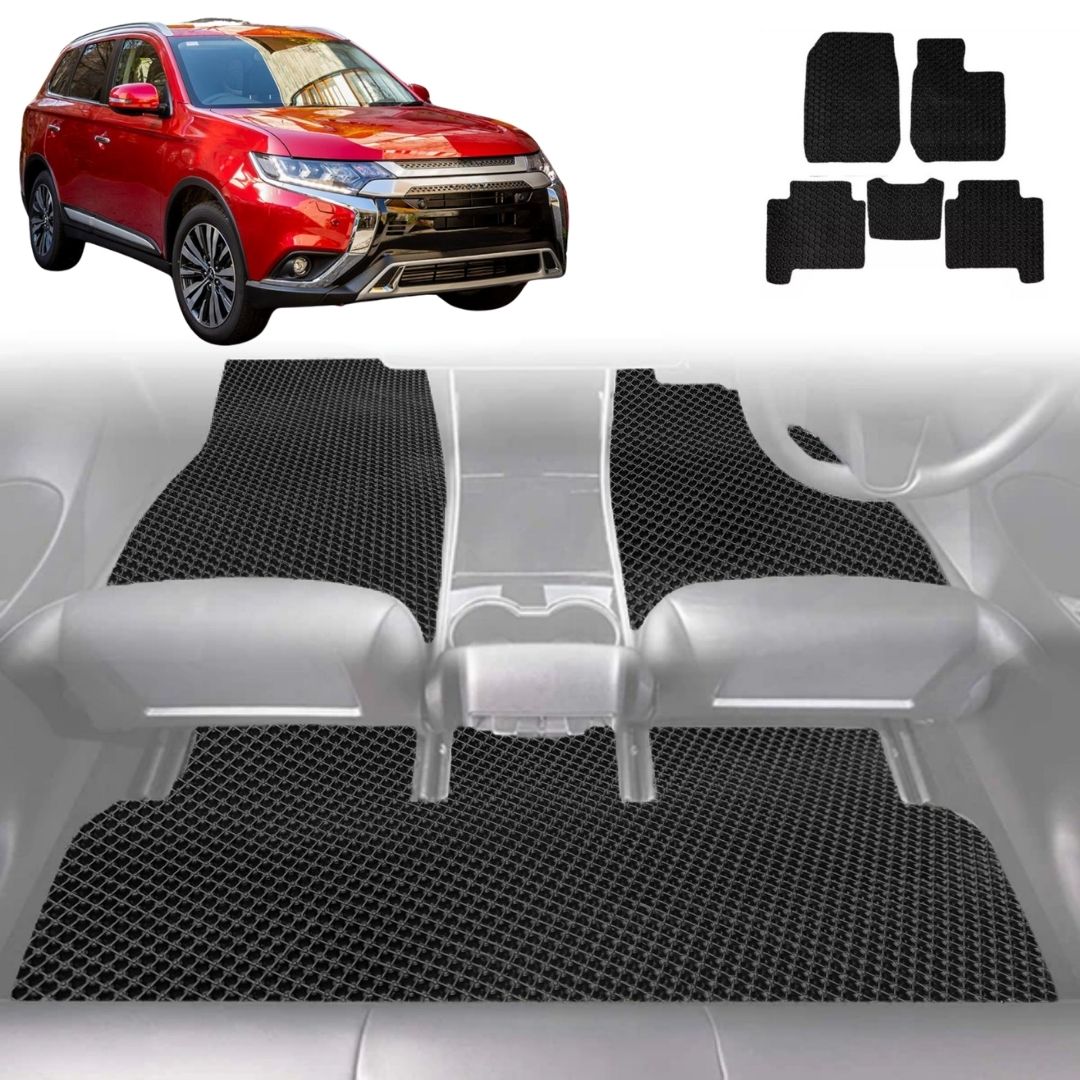 6D Diamond Car Floor Mats for Mitsubishi Outlander 2012 - 2018 (ZJ/ZK/ZL) - Custom-Fit Carpet Liner