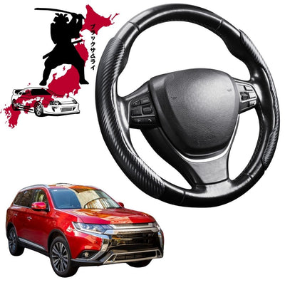 Black Samurai Segmented Steering Wheel Cover for Mitsubishi Outlander 2012 - 2018 (ZJ/ZK/ZL)