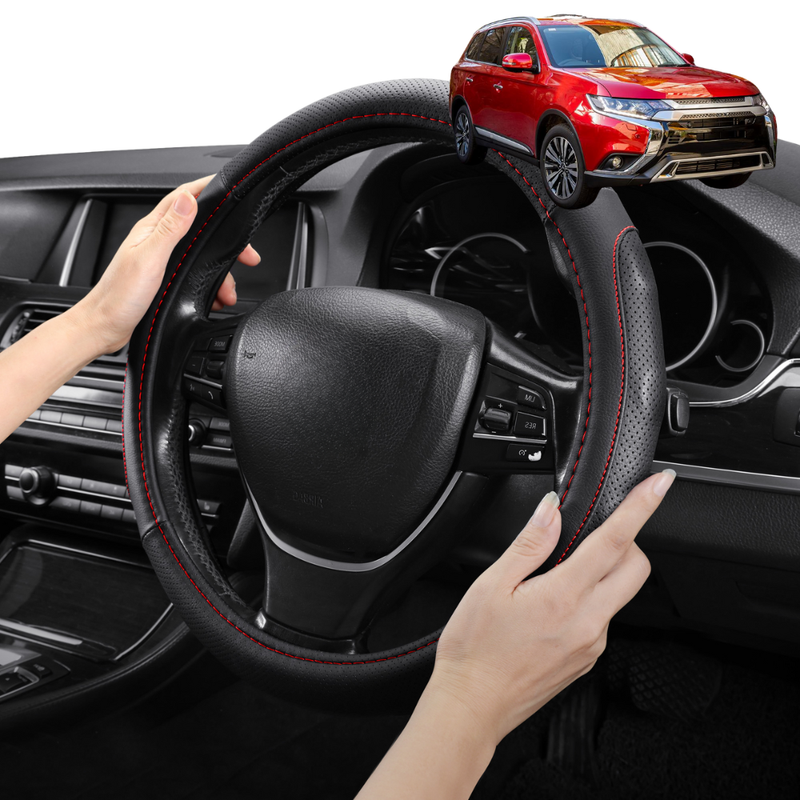 Steering Wheel Cover Pro Extra Layer for Mitsubishi Outlander 2012-2018 (ZJ/ZK/ZL) - Breathable & Anti-Slip - Circle 38 cm