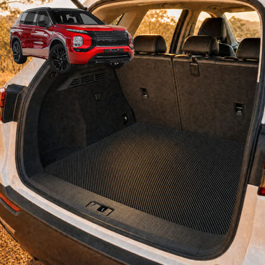 6D Diamond Car Boot Cargo Mat for Mitsubishi Outlander 2022 - Current (ZM) - Heavy Duty Carpet Liner - All-Weather Resistance - Easy to use - Odorless Material - Black & Grey
