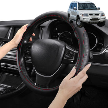 Steering Wheel Cover Pro Extra Layer for Mitsubishi Pajero 2000-2006 (NM NP) - Breathable & Anti-Slip - Circle 38 cm