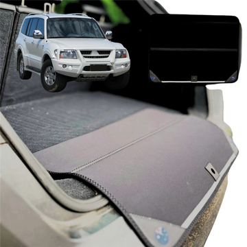 Rear Cargo Boot Bumper Protector for Mitsubishi Pajero 2000 - 2006 (NM NP) - Standard (72 x 55) - Black