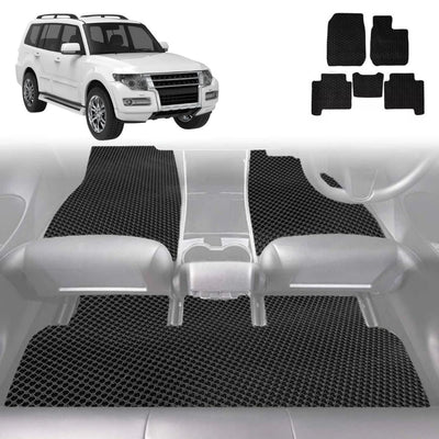 6D Diamond Car Floor Mats for Mitsubishi Pajero 2006 - 2021 (NS/NT/NW/NX) - Custom-Fit Carpet Liner