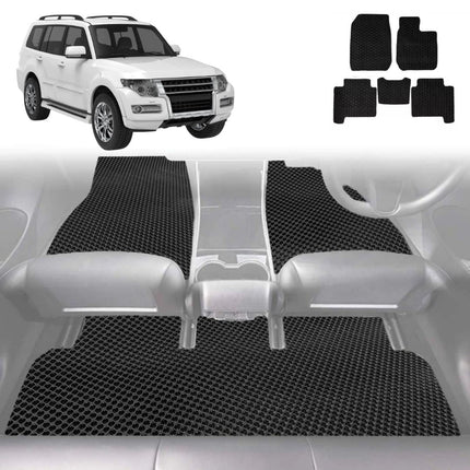 6D Diamond Car Floor Mats for Mitsubishi Pajero 2006 - 2021 (NS/NT/NW/NX) - Custom-Fit Carpet Liner