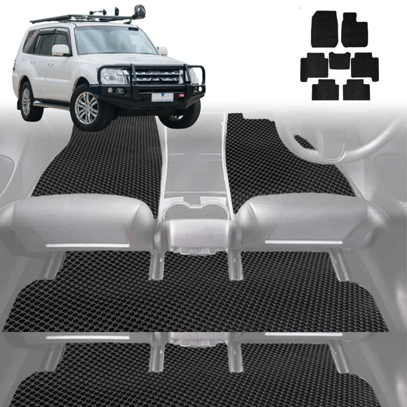 6D Diamond Car Floor Mats for Mitsubishi Pajero 2006 - 2021 (NS/NT/NW/NX) - Custom-Fit Carpet Liner