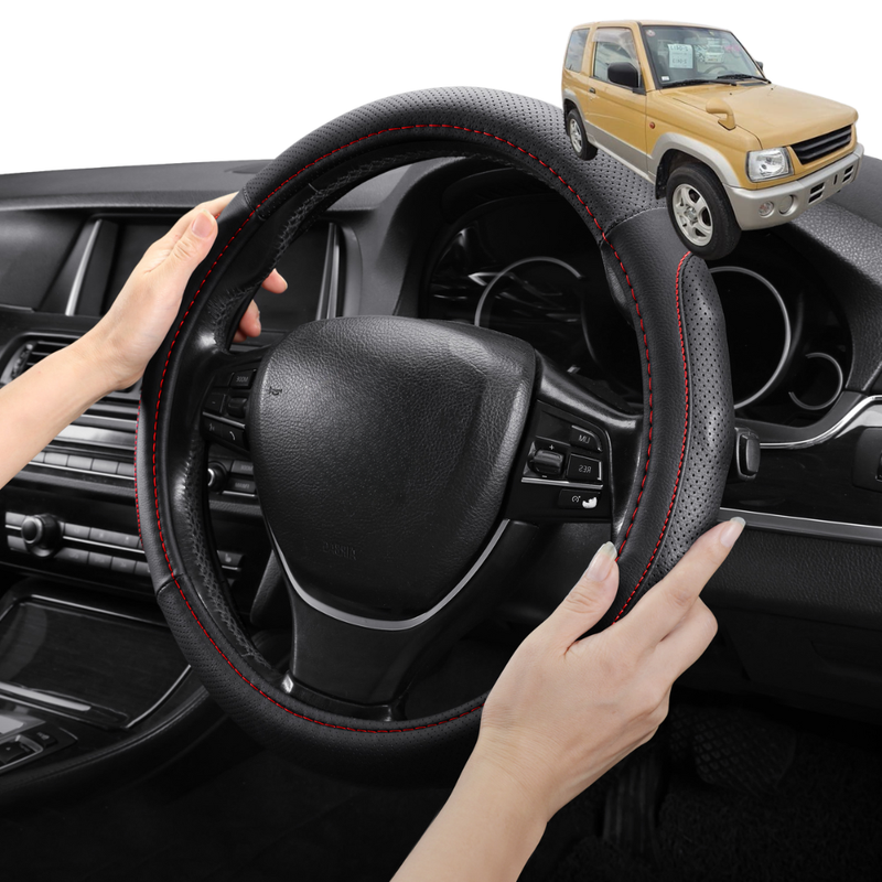 Steering Wheel Cover Pro Extra Layer for Mitsubishi Pajero Mini 1998-2012 (H53A/H58A) - Breathable & Anti-Slip - Circle 38 cm