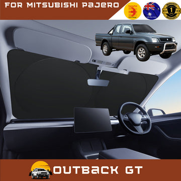 Front Windscreen Sun Shade for Mitsubishi Triton Club Cab 1996 - 2006 (MK) - Standard 150 x 85 cm - Black