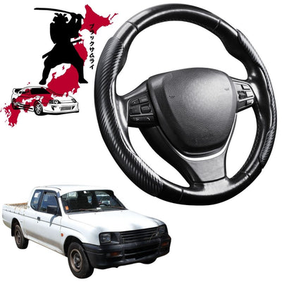 Black Samurai Segmented Steering Wheel Cover for Mitsubishi Triton Club Cab 1996 - 2006 (MK)
