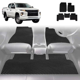 6D Diamond Car Floor Mats for Mitsubishi Triton Club Cab 2015 - 2023 (MQ MR) - Custom-Fit Carpet Liner