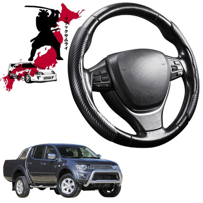 Black Samurai Segmented Steering Wheel Cover for Mitsubishi Triton Double Cab 2006 - 2015 (ML MN)