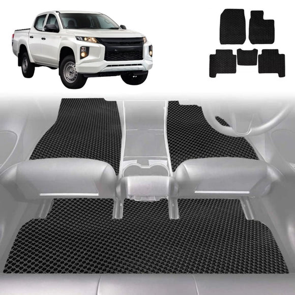 6D Diamond Car Floor Mats for Mitsubishi Triton Double Cab 2015 - 2023 (MQ MR) - Custom-Fit Carpet Liner