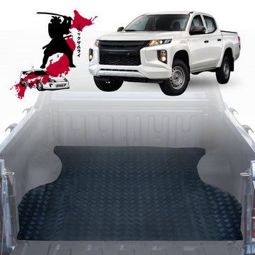 Black Samurai UTE Tub Mat Tray Liner for Mitsubishi Triton Double Cab 2015 - 2023 (MQ MR) (With Spray On Liner or No Liner) - Black